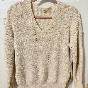 Cozy Cream V-Neck Sweater